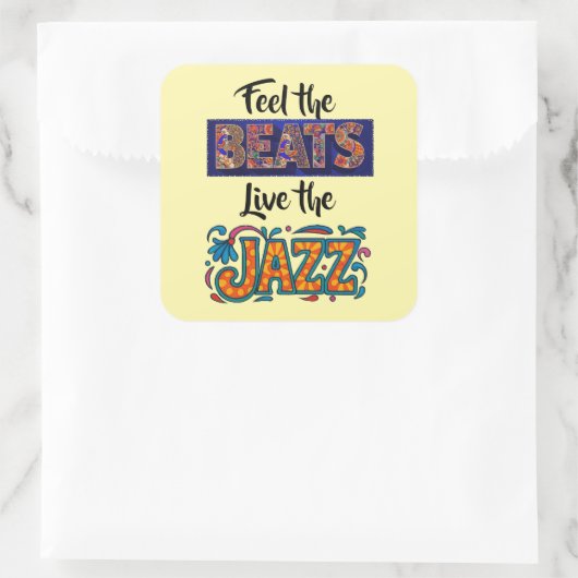 Jazz music lover vierkante sticker (Tas)