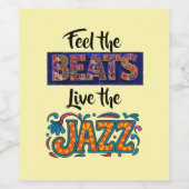 Jazz music lover wijn etiket (Enkel label)