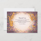 Jazz Music Mardi Gras Masquerade Bedankkaart (Voorkant)