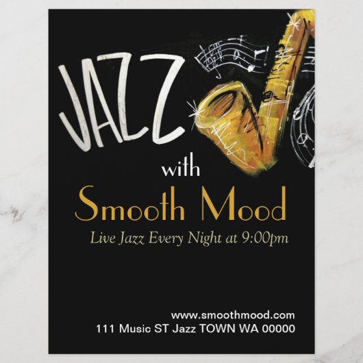 Jazz Music Musician Flyer Invitation (Voorkant)