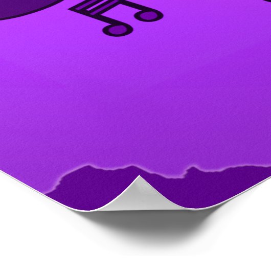 Jazz Music Pattern Dansende Swirling Notes Violet Poster (Hoek)