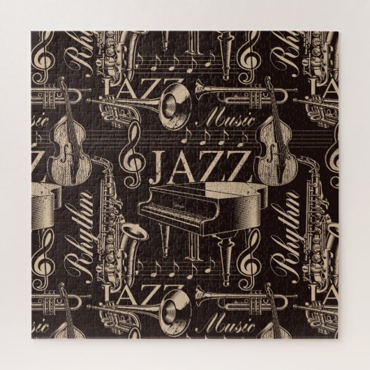Jazz Music Pattern Legpuzzel (Verticaal)