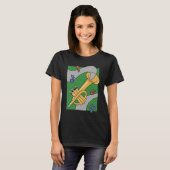 jazz music saxophone instrument notes t-shirt (Voorkant volledig)