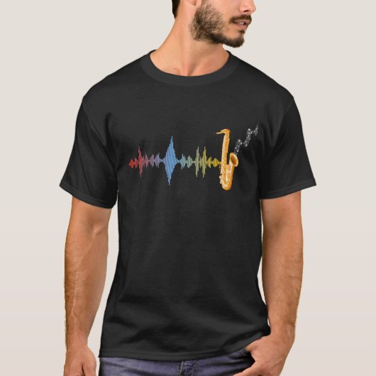 Jazz Music Saxophonist Soundwave Saxophone T-shirt (Voorkant)
