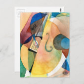 Jazz Music Schilderen "Bassline" Briefkaart (Voorkant / Achterkant)