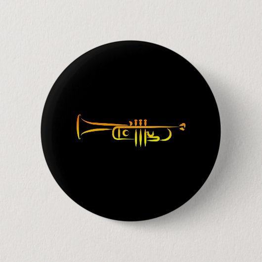 Jazz Music Trumpeter Musician Trumpet Ronde Button 5,7 Cm (Voorkant)
