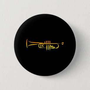 Jazz Music Trumpeter Musician Trumpet Ronde Button 5,7 Cm