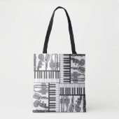 Jazz Musical Instruments Black and White Tas (Voorkant)