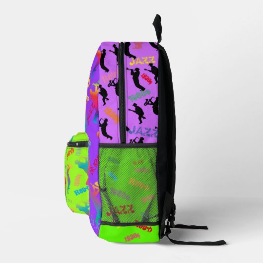 Jazz Musici Retro Music Blues Party Verjaardag Bedrukte Rugzak (Rechts)