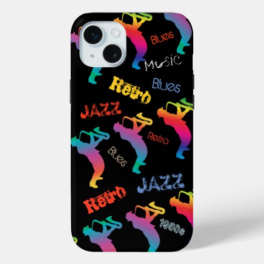 Jazz Musici Retro Music Blues  Saxofoon Case-Mate iPhone Case (Achterkant)