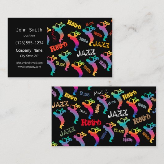 Jazz Musici Retro Music POP ART jaren 1930 - jaren Visitekaartje (Voorkant / Achterkant)