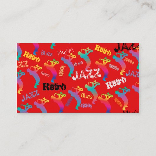 Jazz Musici Retro Music POP ART jaren 1930 - jaren Visitekaartje (Achterkant)