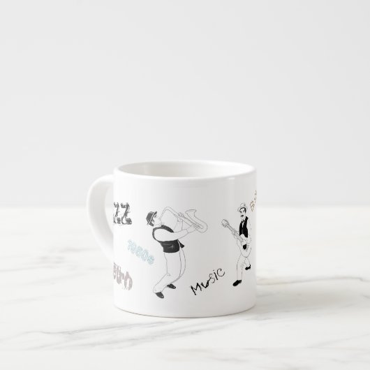 Jazz Musici Retro Muziek Blues  KUNST Espresso Kop (Links)