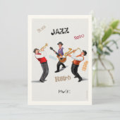 Jazz Musici Retro Muziek Blues Party ART Paint Kaart (Staand voorkant)