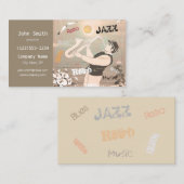 Jazz Musici Retro Muziek Blues Party  Visitekaartje (Voorkant / Achterkant)