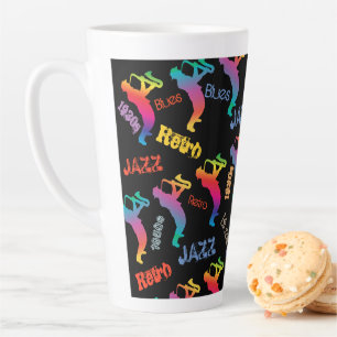 Jazz Musici Retro Muziek POP ART Rainbow Latte Mok