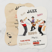 Jazz Musici Retro Muziek  Waterverf Kaart (Voorkant / Achterkant)