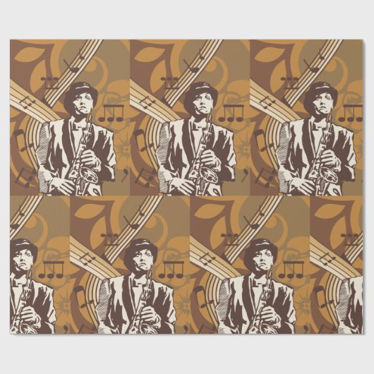 Jazz Musician Cadeaupapier (Vlak)