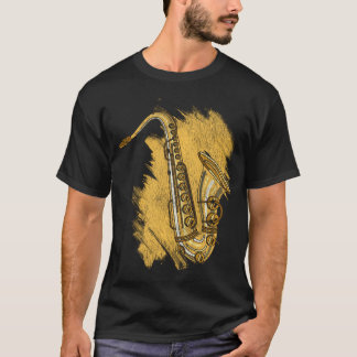 Jazz Musician Gift Musical Instrument Saxophone Pu T-shirt