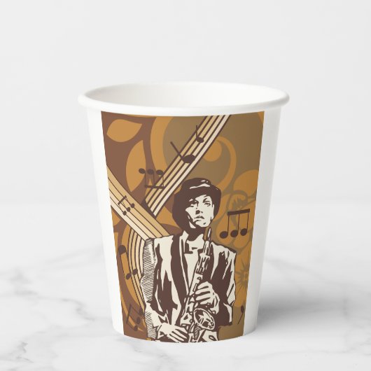 Jazz Musician Papieren Bekers (Voorkant)