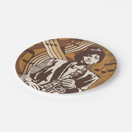 Jazz Musician Papieren Bordje (Gekanteld)