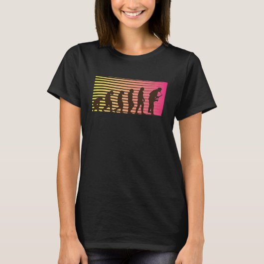 Jazz Musician  Retro Evolution I Cool Saxophone T-shirt (Voorkant)
