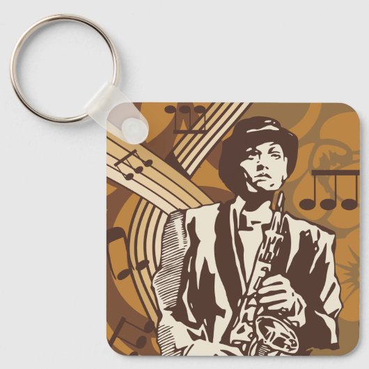 Jazz Musician Sleutelhanger (Voorkant)