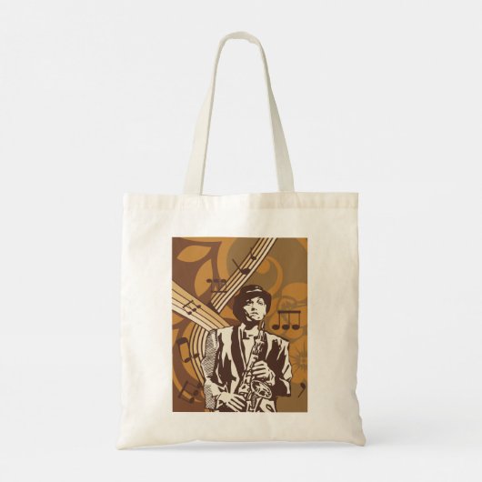 Jazz Musician Tote Bag (Achterkant)