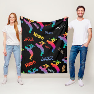 Jazz Musicians Retro Blues Music POP ART Fleece Deken