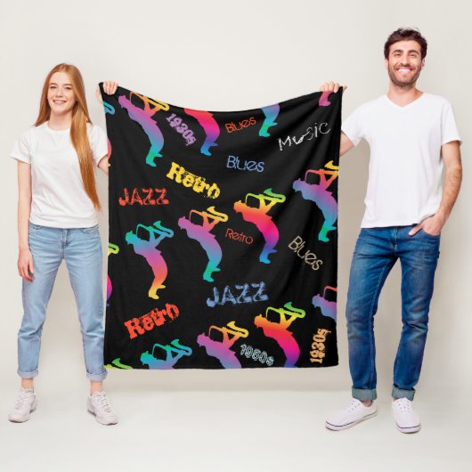Jazz Musicians Retro Blues Music POP ART Fleece Deken (In situ)