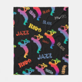 Jazz Musicians Retro Blues Music POP ART Fleece Deken (Voorkant)
