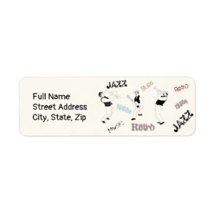Jazz Musicians Retro Music Blues ART Etiket