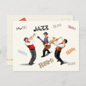 Jazz Musicians Retro Music Blues  ART Paint Briefkaart (Voorkant / Achterkant)