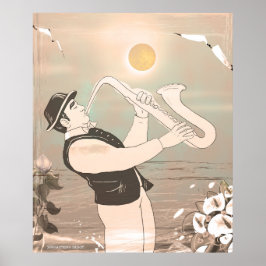 Jazz Musicians Retro Music Blues  ART Paint Poster