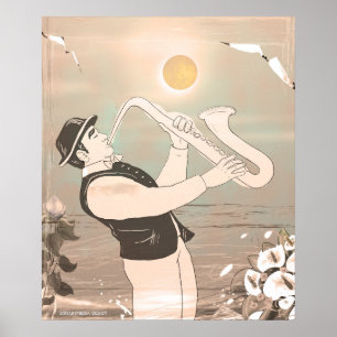 Jazz Musicians Retro Music Blues  ART Paint Poster