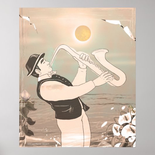 Jazz Musicians Retro Music Blues  ART Paint Poster (Voorkant)