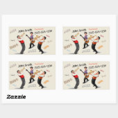 Jazz Musicians Retro Music Blues ART Paint Rechthoekige Sticker (Vel)