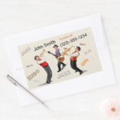 Jazz Musicians Retro Music Blues ART Paint Rechthoekige Sticker (Envelop)