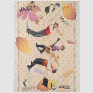 Jazz Musicians Retro Music Blues ART Paint Tissuepapier