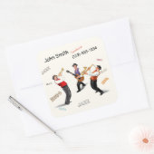 Jazz Musicians Retro Music Blues ART Paint Vierkante Sticker (Envelop)