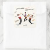 Jazz Musicians Retro Music Blues ART Paint Vierkante Sticker (Tas)