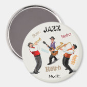Jazz Musicians Retro Music Illustratie Magneet (Voorkant / Achterkant)