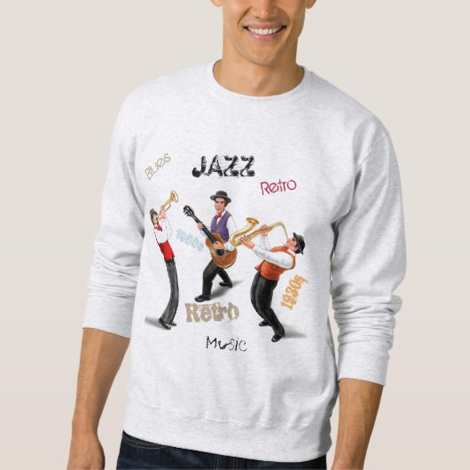 Jazz Musicians Retro Music Illustratie Trui (Voorkant)