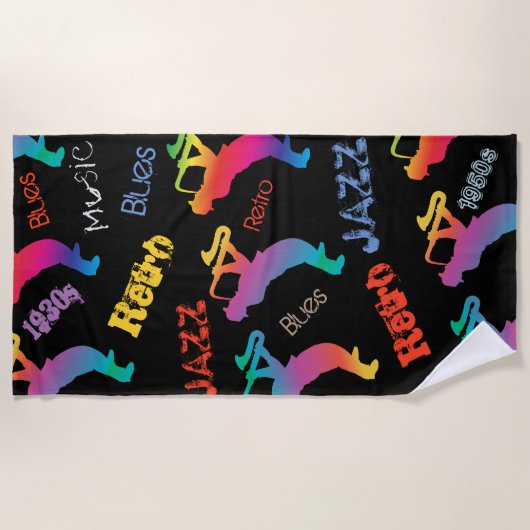 Jazz Musicians Retro Music POP ART Strandlaken (Voorkant)
