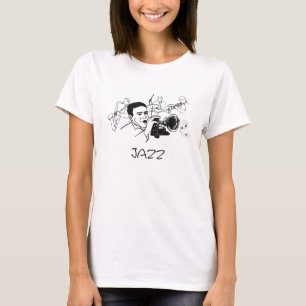 JAZZ musicus met trompet en muzieknoten T-shirt