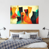 Jazz muziek, Abstract, New Orleans, Modern, Jazz Canvas Afdruk (Insitu (Slaapkamer))