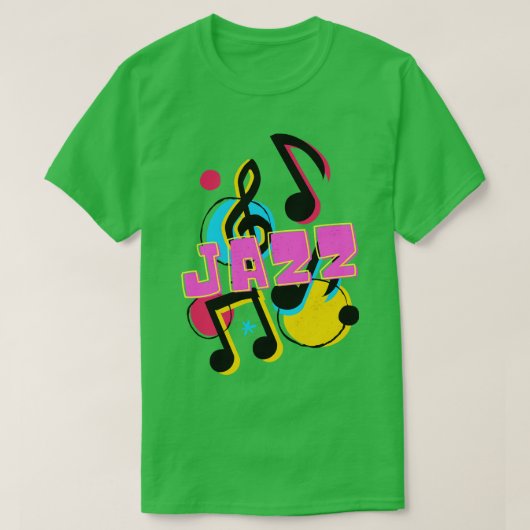 Jazz Muziek Funk Soul Muzikant Kunst T-shirt (Design voorkant)