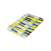 Jazz muziek, geel blauw geometrisch patroon. badmat (Gekanteld)