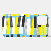 Jazz muziek, geel blauw geometrisch patroon. Case-Mate iPhone case (Achterkant (horizontaal))