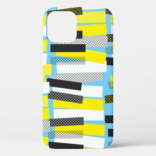 Jazz muziek, geel blauw geometrisch patroon. Case-Mate iPhone case (Achterkant)
